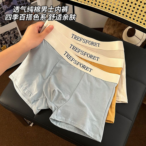 新款男士抑菌棉纺底裆平角内裤｜
