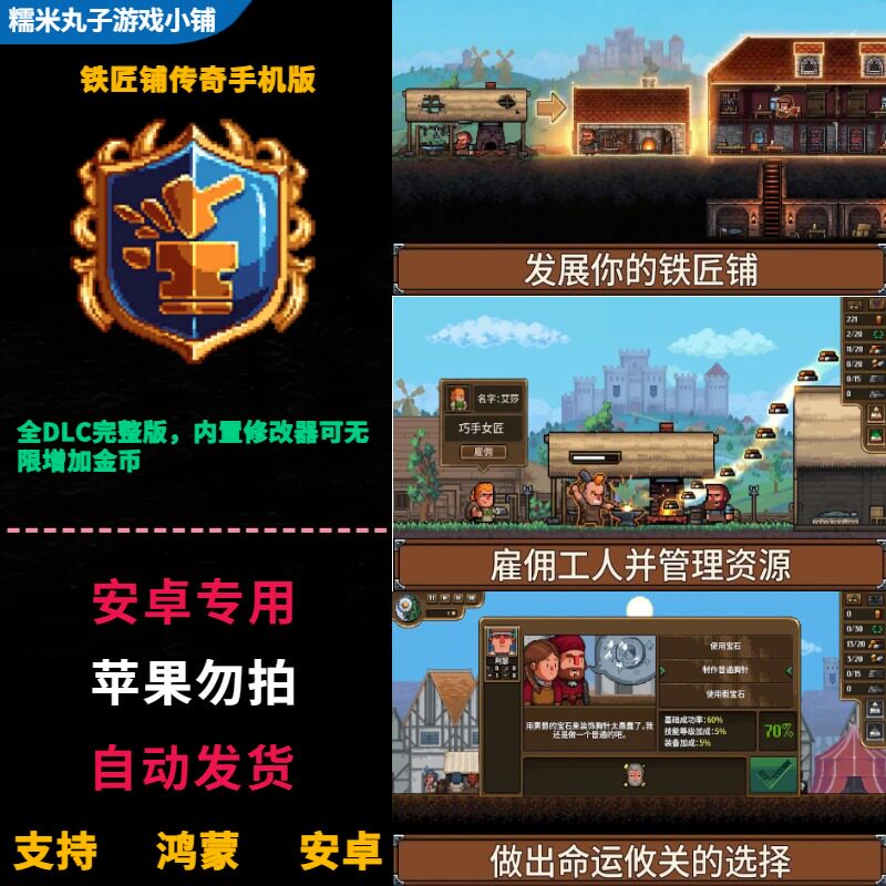 铁匠铺传奇Anvil Saga鸿蒙安卓手机直装 无限金币 中文完整版游戏