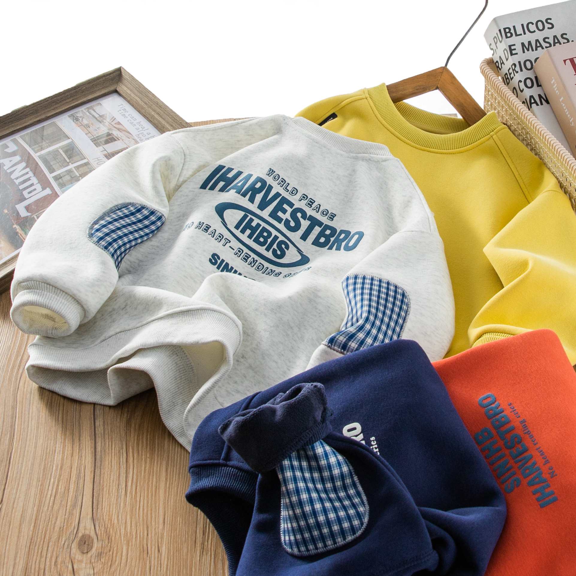 2025冬季男女童华棉复奥粒绒卫衣休闲上衣百搭舒适长袖中大童