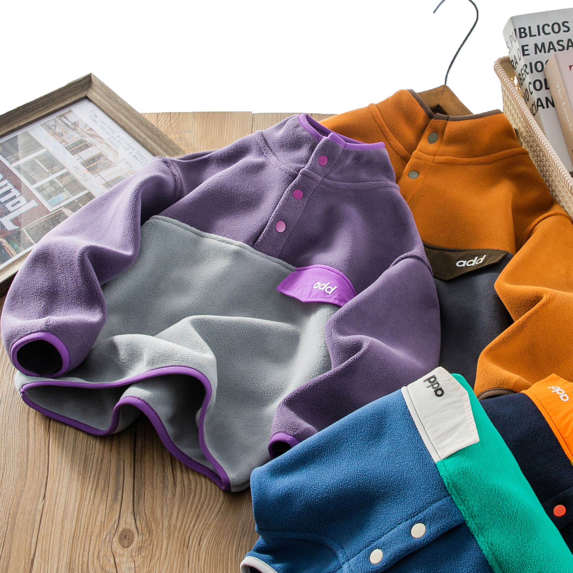 2025冬季男女童PJ半高领奥粒绒卫衣潮酷舒适中大童上衣