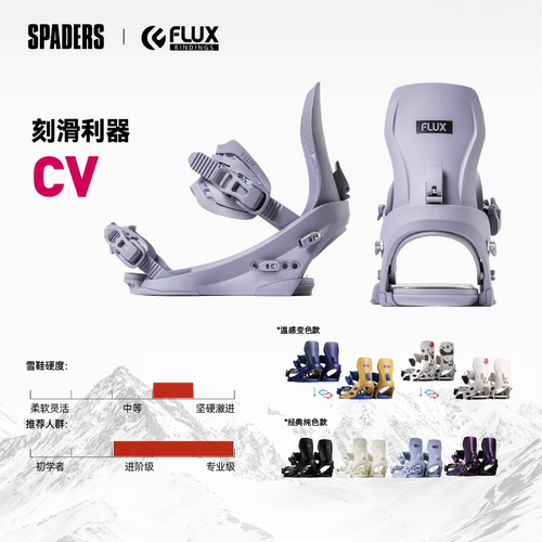 FLUX 26/27新款男女同款刻滑单板固定器 CV刻滑人气款高硬度滑行