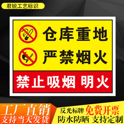 君锐铝防水防晒仓库重地标识牌