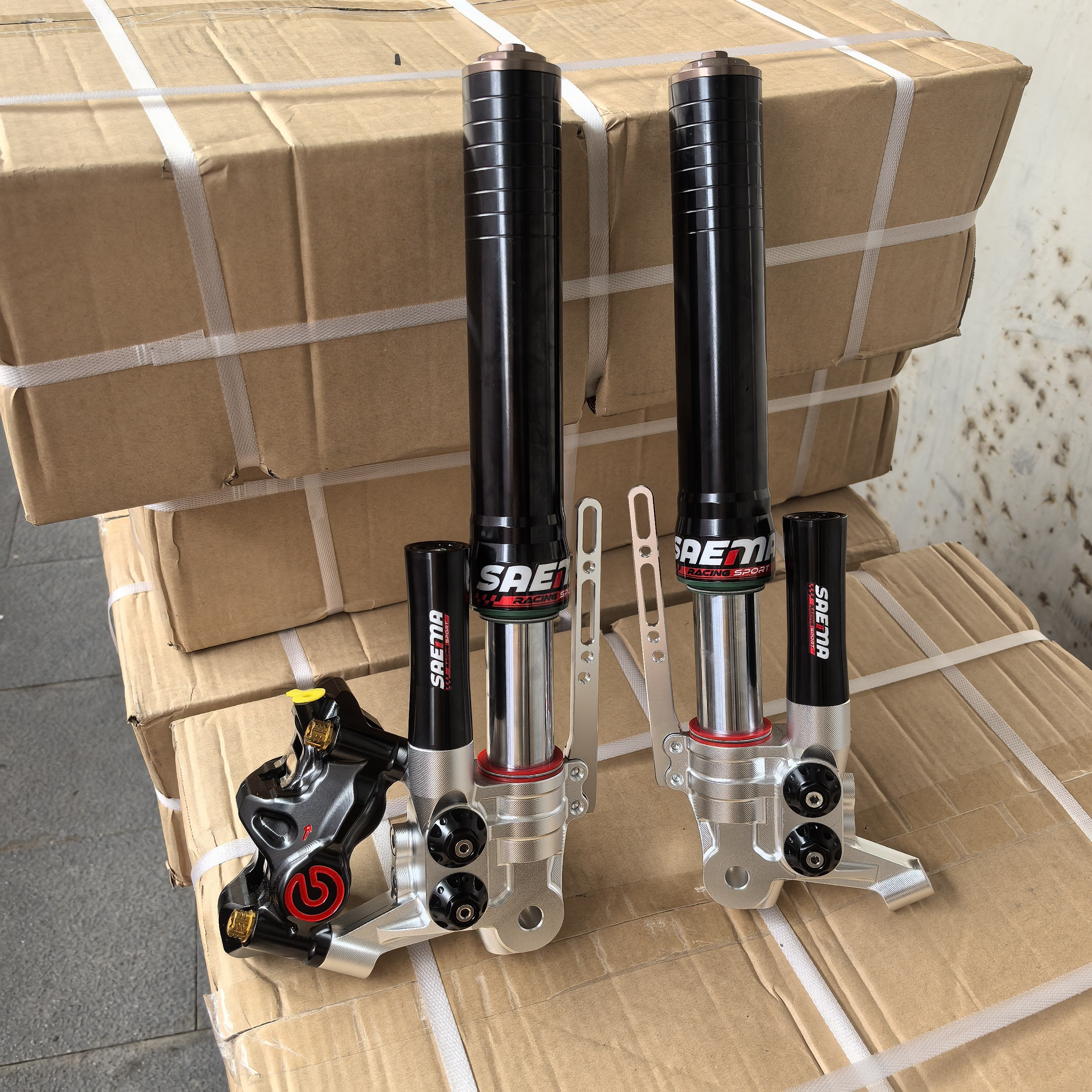 萨尔玛UF6msp46芯三可调九号极小牛NXT核AE4电摩改装前减震FX中孔