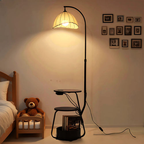 灯咚中古风装饰多功能置物落地灯