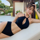2024新品 比基尼泳衣女性感黑色遮肚显瘦比坚尼小胸聚拢温泉bikini