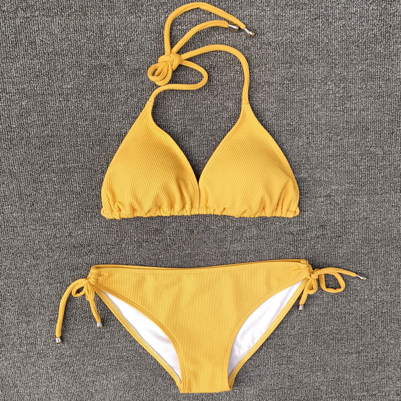 2024新款欧美ins风超性感三点式大码比基尼女小胸聚拢bikini泳装