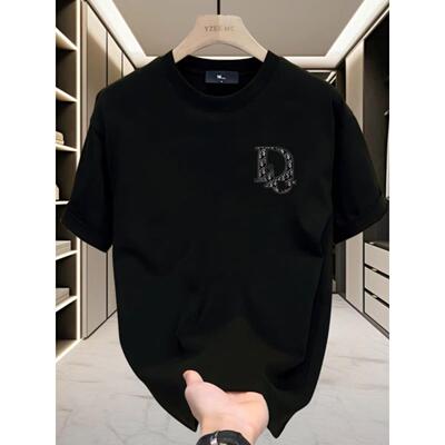 2024新款夏季双纱精梳纯棉男士短袖T恤260G重磅美式宽松潮牌上衣