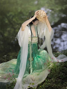 齐胸套装 汉服女古风 小柳儿刺绣对襟一片式 逃出大英博物馆同款