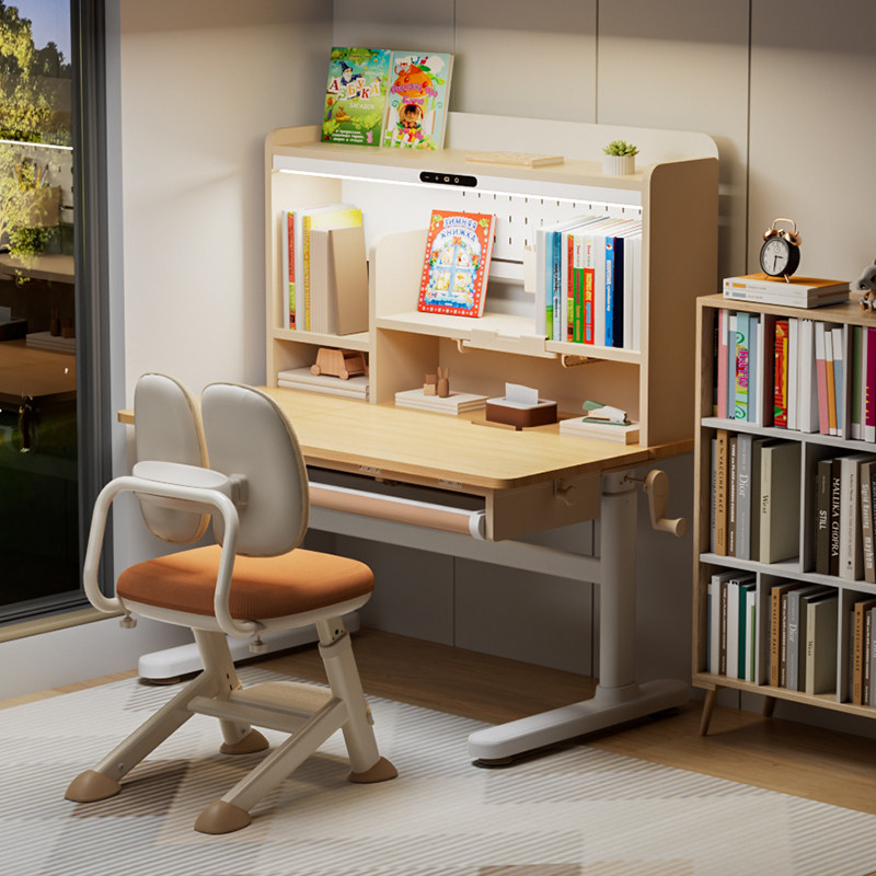 爱果乐儿童学习桌小学生书桌家用写字桌2026新款实木套装儿童桌椅
