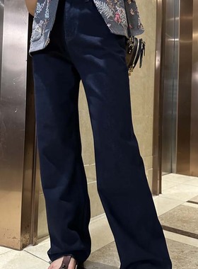 秒变长腿精~敲显瘦遮垮！！加绒磨毛四面弹高腰直筒牛仔裤显腿直