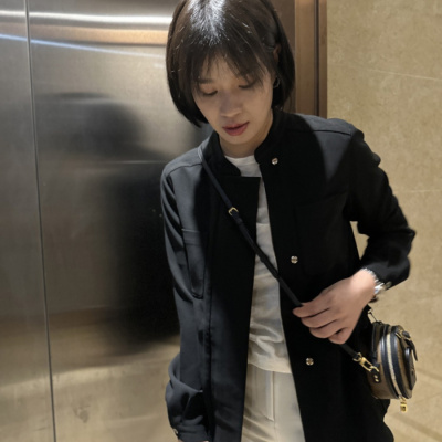 胖小妮的春天通勤常规醋酸外套