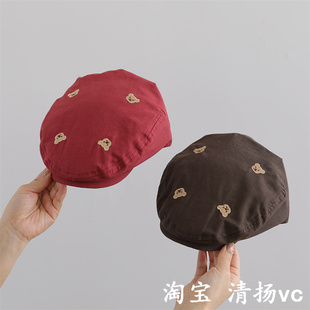 巨好看的宝宝帽子春款韩版洋气小童前进帽时尚男女儿童贝雷帽薄款
