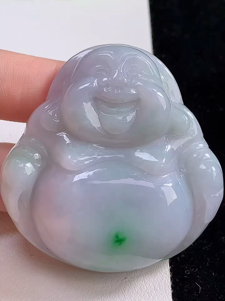 挂件玉坠珠宝首饰保真缅甸天然翡翠A货冰糯种飘阳绿佛公吊坠
