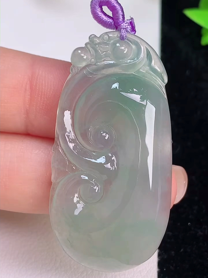 珠宝玉器挂件玉坠玉器正宗正品缅甸天然翡翠a货满绿如意吊坠