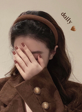 美拉德发箍女发卡高级感洋气时尚复古头饰灯芯绒头箍