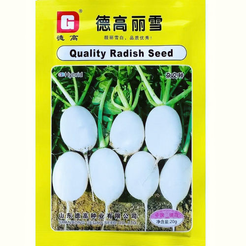德高丽雪萝卜种子一代杂交白皮白肉萝卜种籽花叶薄皮白萝卜种籽