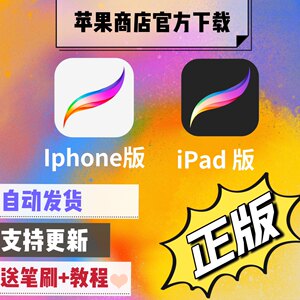 procreate正版软件+教程ipad绘画色卡字体手绘素材厚涂人插画软件