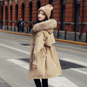乐园正品 2022年冬季 新款 苏醒 时尚 真狐狸毛领保暖派克服女外套女