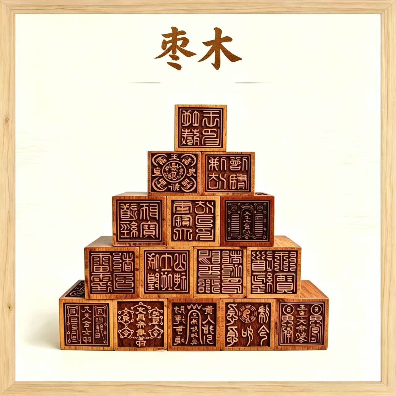 道家枣木印章六面印多功能印道经师宝地藏王印五雷玉皇多款式可选