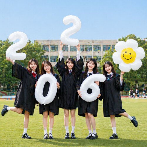 2026毕业季典礼幼儿园小学大学拍照道具数字气球装饰户外活动布置