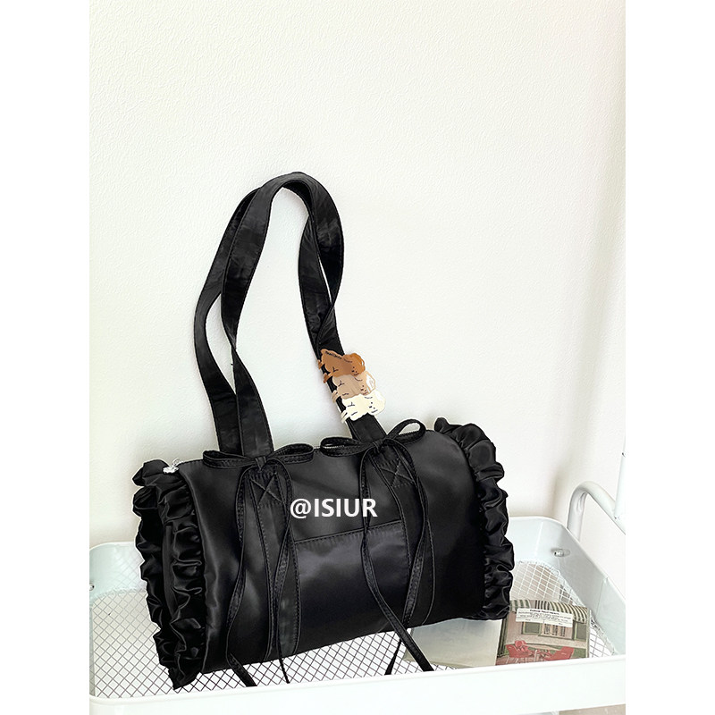 瑜伽健身波士顿枕头包防水丝绸面料运动女生单肩包春夏新款小众包