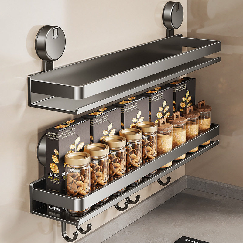 厨房吸盘置物架免打孔壁挂式墙上调料品家用多功能厨房用品收纳架