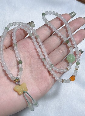 天山翠三圈手串女款高级感