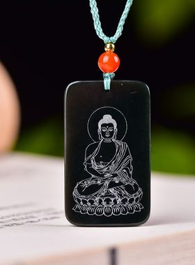 玉阅珠宝男和田玉释迦摩尼佛牌