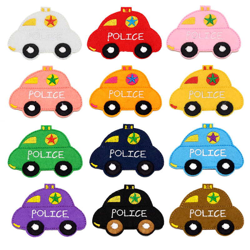 卡通小汽车刺绣布贴羽绒衣服裤子