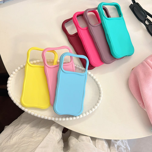 DanDan 简约多巴胺波浪纯色适用17promax手机壳iphone17新款16pro肤感15全包15pm女款手机套