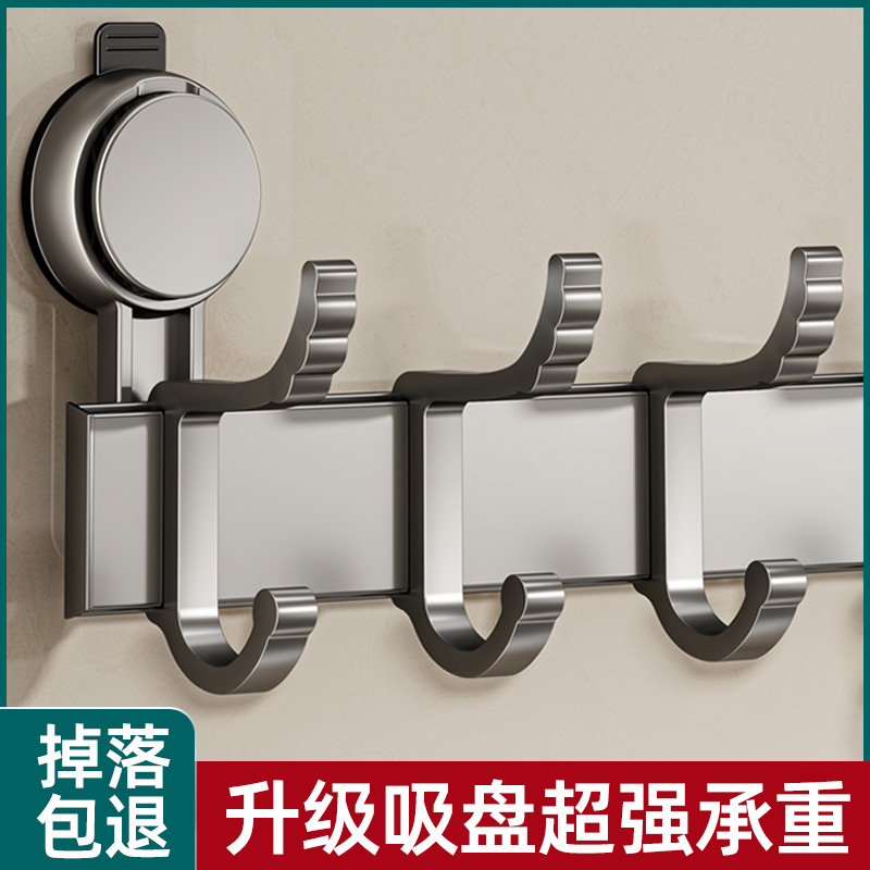 吸盘门后挂钩免打孔强力粘胶强力承重置物架钩子入户壁挂衣架收纳