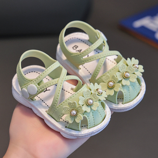 夏新款 女童凉鞋 美拉德防水防滑软底外穿轻便婴幼儿宝宝包头学步鞋