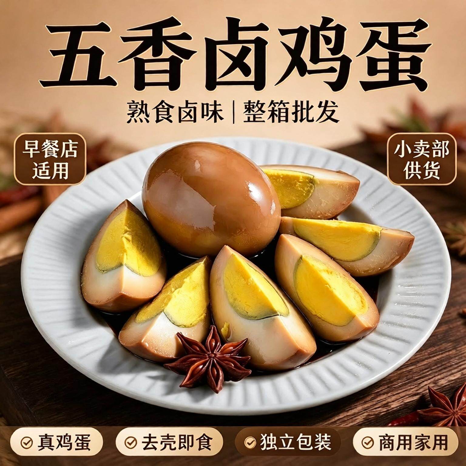 五香卤鸡蛋茶叶蛋真空独立包装泡面搭档办公室休闲零食五香卤蛋