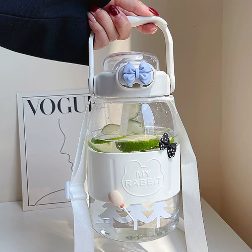 Вместительная и большая трубочка со стаканом, летний чайник, 2000 мл