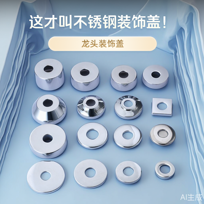 角阀不锈钢装饰盖花洒水龙头4分6分龙头配件三角阀不锈钢遮丑盖