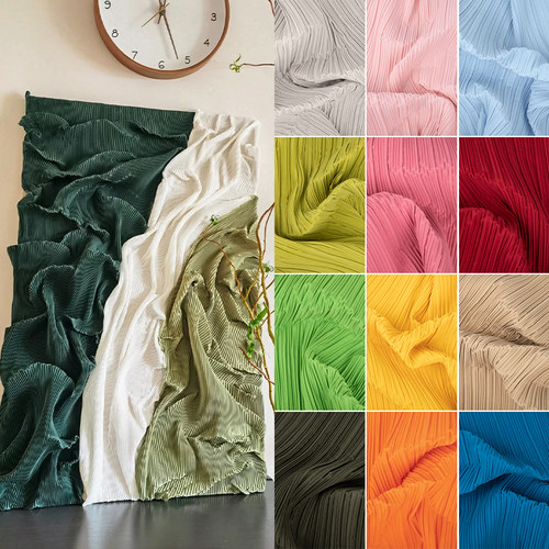 三宅一生压褶肌理diy手工褶皱布