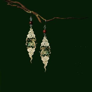 山海异兽 暗黑系古风汉服马面裙耳环原创小众国潮新中式酷飒耳饰