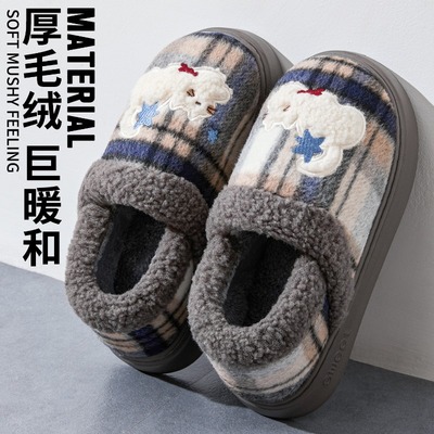 棉拖鞋男款冬季2025新款室内家居情侣保暖毛绒猫咪全包跟棉鞋外穿
