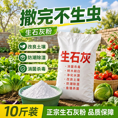 石灰粉杀虫消毒灭菌干燥剂种菜地