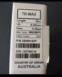 全新赛默飞TR 30m×0.25mm×0.25um WAX气相色谱柱 260W142P