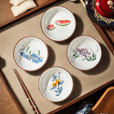 中式碟家用小蝶复古小蝶子蘸料蝶豉油碟碟子迷你陶瓷味碟小碟古风