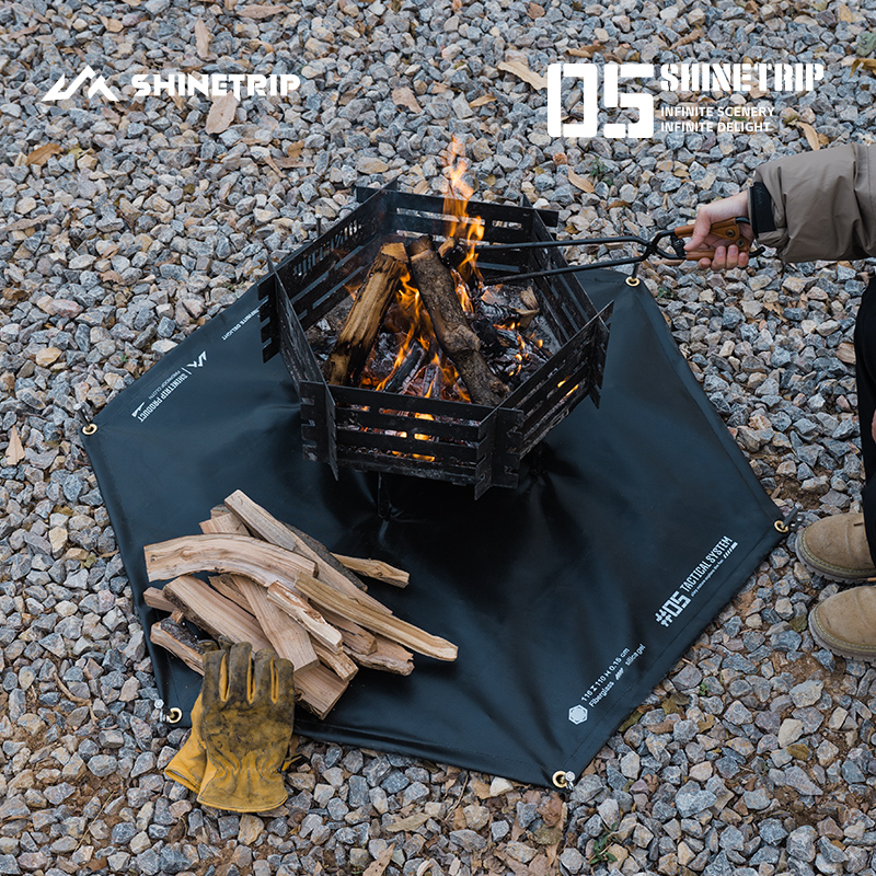 山趣05系列户外硅胶防火布露营烧烤防火垫耐高温阻燃布防烫隔热垫