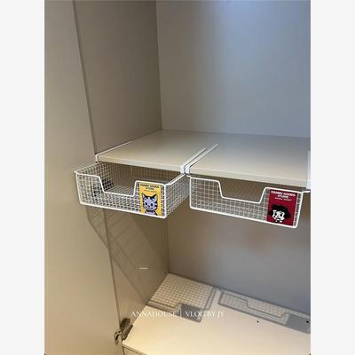 原治置物架抽屉内衣收纳伸缩抽屉悬挂双层下挂式整理抽拉衣柜