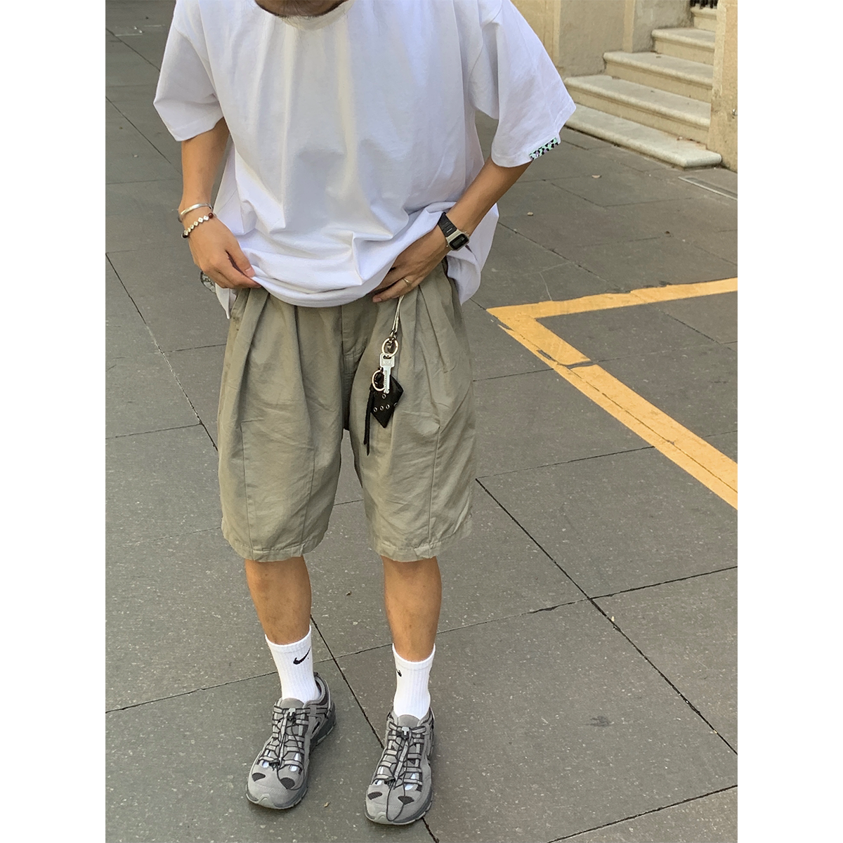 Ronn Shop日系宽松版型巨好看短裤复古直筒_虎窝淘