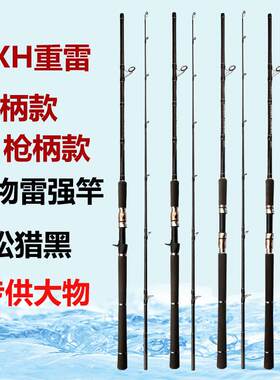 26款雷强竿碳素路亚杆XXH调超硬黑鱼竿插接竿3米钓鱼竿跨境外贸钓