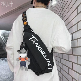 潮牌斜挎包男士 小跨包胸包 單肩包女學(xué)生個性 ins運動腰包休閑時尚