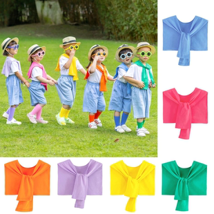 纯棉糖果色披肩彩色亲子装幼儿园小学生毕业照运动会儿童演出服装