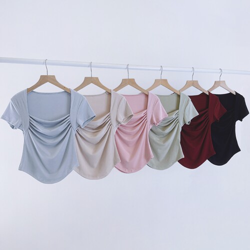 方领古典舞舞蹈服练功服女短袖