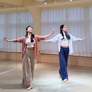 柔软飘逸宽松男女同款 舞蹈服女练功服表演出服衬衣艺考 现代舞衬衫