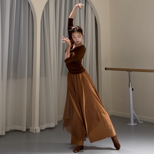 古典舞服装女飘逸现代舞练功服中国风舞蹈服古风阔腿练功裤演出服